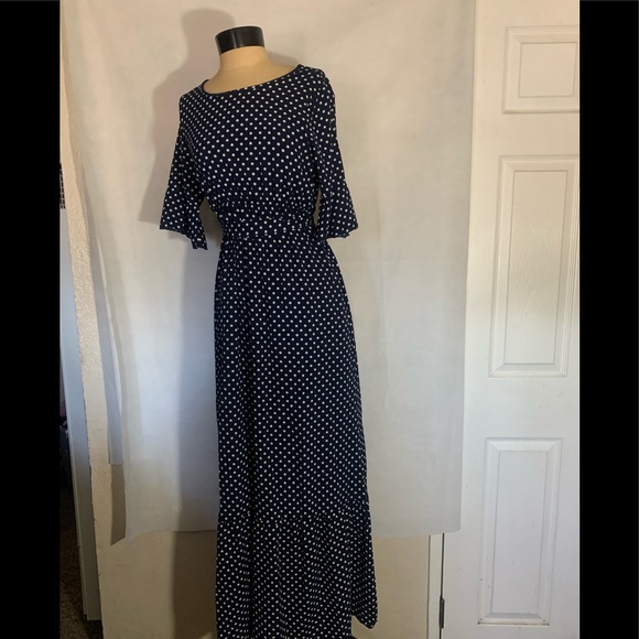 Orange Creek Navy Polka Dot Dress - Picture 2 of 10